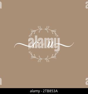 CU handwriting logo of initial signature, wedding and fashion concept design Stock Vector