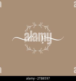 CY handwriting logo of initial signature, wedding and fashion concept design Stock Vector