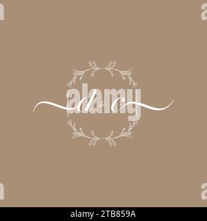DC handwriting logo of initial signature, wedding and fashion concept design Stock Vector
