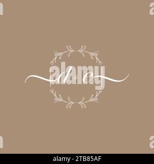 DE handwriting logo of initial signature, wedding and fashion concept design Stock Vector