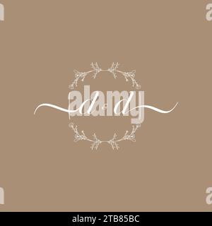 DD handwriting logo of initial signature, wedding and fashion concept design Stock Vector