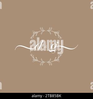 DG handwriting logo of initial signature, wedding and fashion concept design Stock Vector