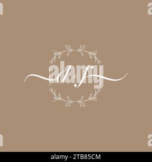 DF handwriting logo of initial signature, wedding and fashion concept design Stock Vector