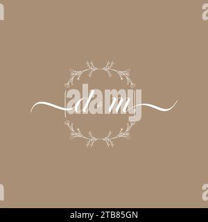 DM handwriting logo of initial signature, wedding and fashion concept design Stock Vector