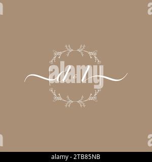DL handwriting logo of initial signature, wedding and fashion concept design Stock Vector