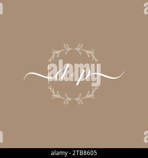 DP handwriting logo of initial signature, wedding and fashion concept design Stock Vector