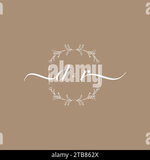 DR handwriting logo of initial signature, wedding and fashion concept design Stock Vector