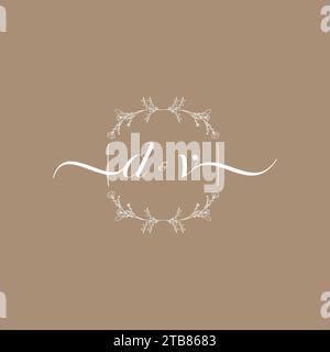 DV handwriting logo of initial signature, wedding and fashion concept design Stock Vector