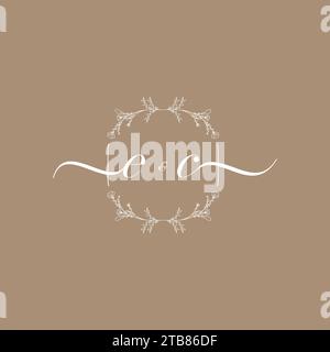 EC handwriting logo of initial signature, wedding and fashion concept design Stock Vector