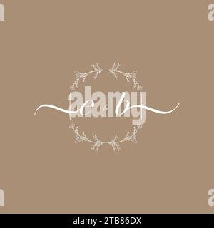 EB handwriting logo of initial signature, wedding and fashion concept design Stock Vector