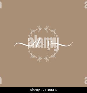DY handwriting logo of initial signature, wedding and fashion concept design Stock Vector