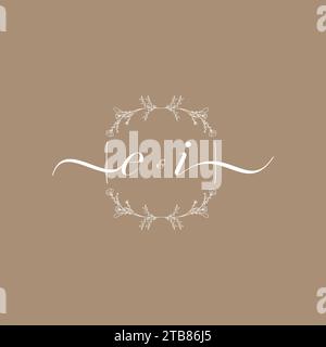 EI handwriting logo of initial signature, wedding and fashion concept design Stock Vector