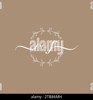 EF handwriting logo of initial signature, wedding and fashion concept design Stock Vector