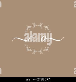 EO handwriting logo of initial signature, wedding and fashion concept design Stock Vector