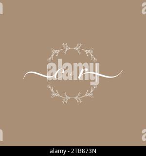 ER handwriting logo of initial signature, wedding and fashion concept design Stock Vector