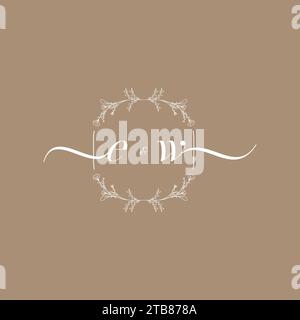 EW handwriting logo of initial signature, wedding and fashion concept design Stock Vector