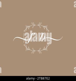 FB handwriting logo of initial signature, wedding and fashion concept design Stock Vector