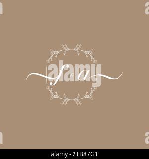 FA handwriting logo of initial signature, wedding and fashion concept design Stock Vector