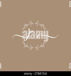 FE handwriting logo of initial signature, wedding and fashion concept design Stock Vector