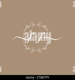 FF handwriting logo of initial signature, wedding and fashion concept design Stock Vector