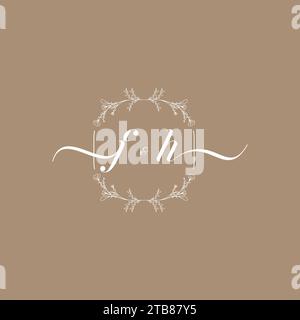 FH handwriting logo of initial signature, wedding and fashion concept design Stock Vector