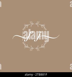 FJ handwriting logo of initial signature, wedding and fashion concept design Stock Vector
