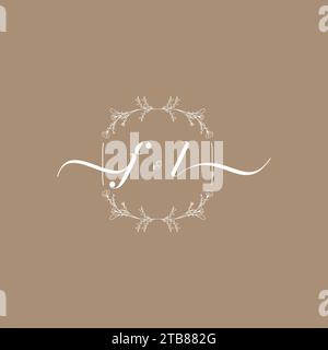 FL handwriting logo of initial signature, wedding and fashion concept design Stock Vector