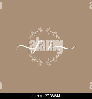 FI handwriting logo of initial signature, wedding and fashion concept design Stock Vector