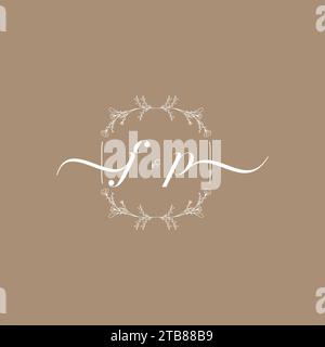 FP handwriting logo of initial signature, wedding and fashion concept design Stock Vector