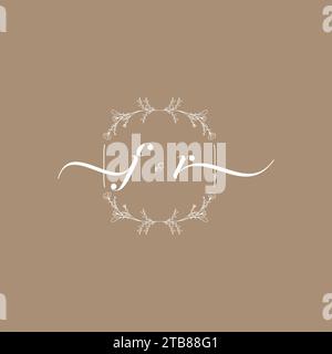FR handwriting logo of initial signature, wedding and fashion concept design Stock Vector