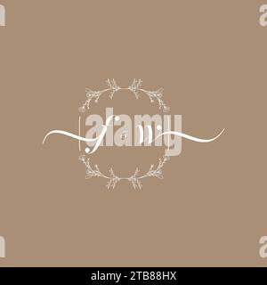 FW handwriting logo of initial signature, wedding and fashion concept design Stock Vector