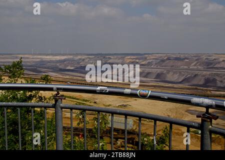 Public  viewing area for the Garzweiler II opencast lignite brown coal mine, Dusseldorf, Germany, May 2023 Stock Photo
