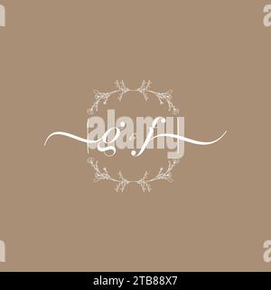 GF handwriting logo of initial signature, wedding and fashion concept design Stock Vector