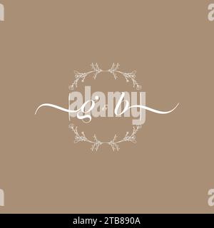 GB handwriting logo of initial signature, wedding and fashion concept design Stock Vector
