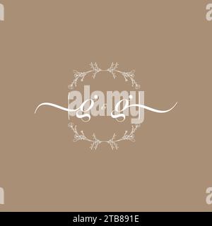 GG handwriting logo of initial signature, wedding and fashion concept design Stock Vector