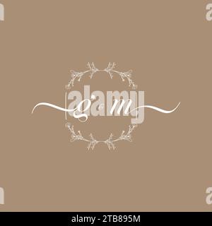 GM handwriting logo of initial signature, wedding and fashion concept design Stock Vector