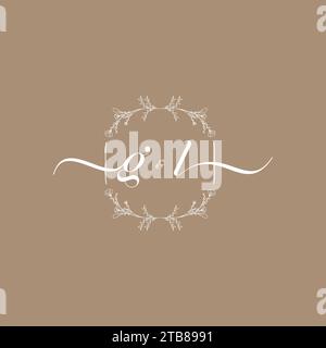 GL handwriting logo of initial signature, wedding and fashion concept design Stock Vector