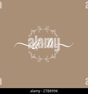GH handwriting logo of initial signature, wedding and fashion concept design Stock Vector