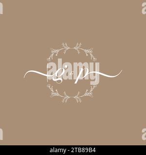 GP handwriting logo of initial signature, wedding and fashion concept design Stock Vector