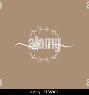 GE handwriting logo of initial signature, wedding and fashion concept design Stock Vector