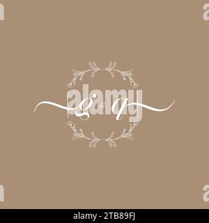 GQ handwriting logo of initial signature, wedding and fashion concept design Stock Vector