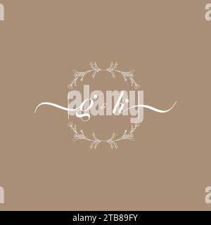GK handwriting logo of initial signature, wedding and fashion concept design Stock Vector