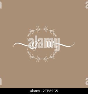 GW handwriting logo of initial signature, wedding and fashion concept design Stock Vector