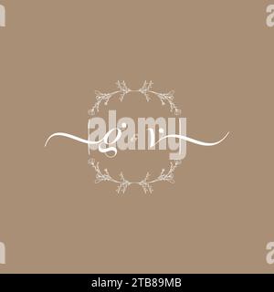 GV handwriting logo of initial signature, wedding and fashion concept design Stock Vector