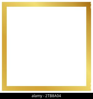 gold square frame isolated on white Stock Vector