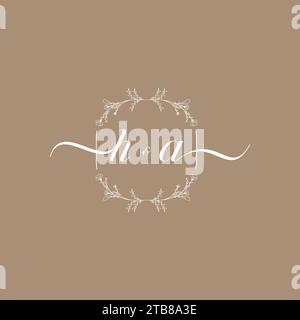 HA handwriting logo of initial signature, wedding and fashion concept design Stock Vector