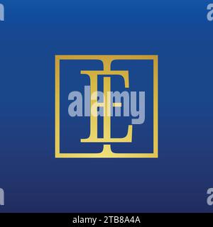 Initial letter ie logo template design vector image. IE Square Letter Logo with square shape Design and dark Background. Stock Vector