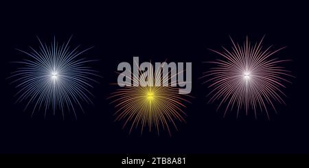 illustration of fireworks on the night sky Stock Vector