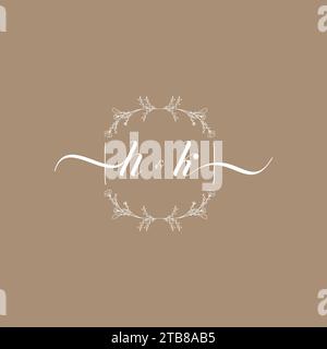 HK handwriting logo of initial signature, wedding and fashion concept design Stock Vector