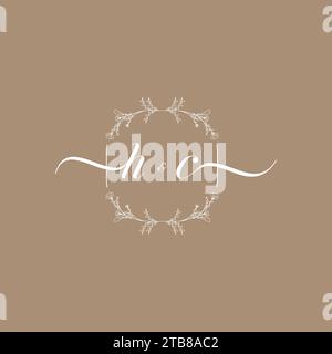 HC handwriting logo of initial signature, wedding and fashion concept design Stock Vector